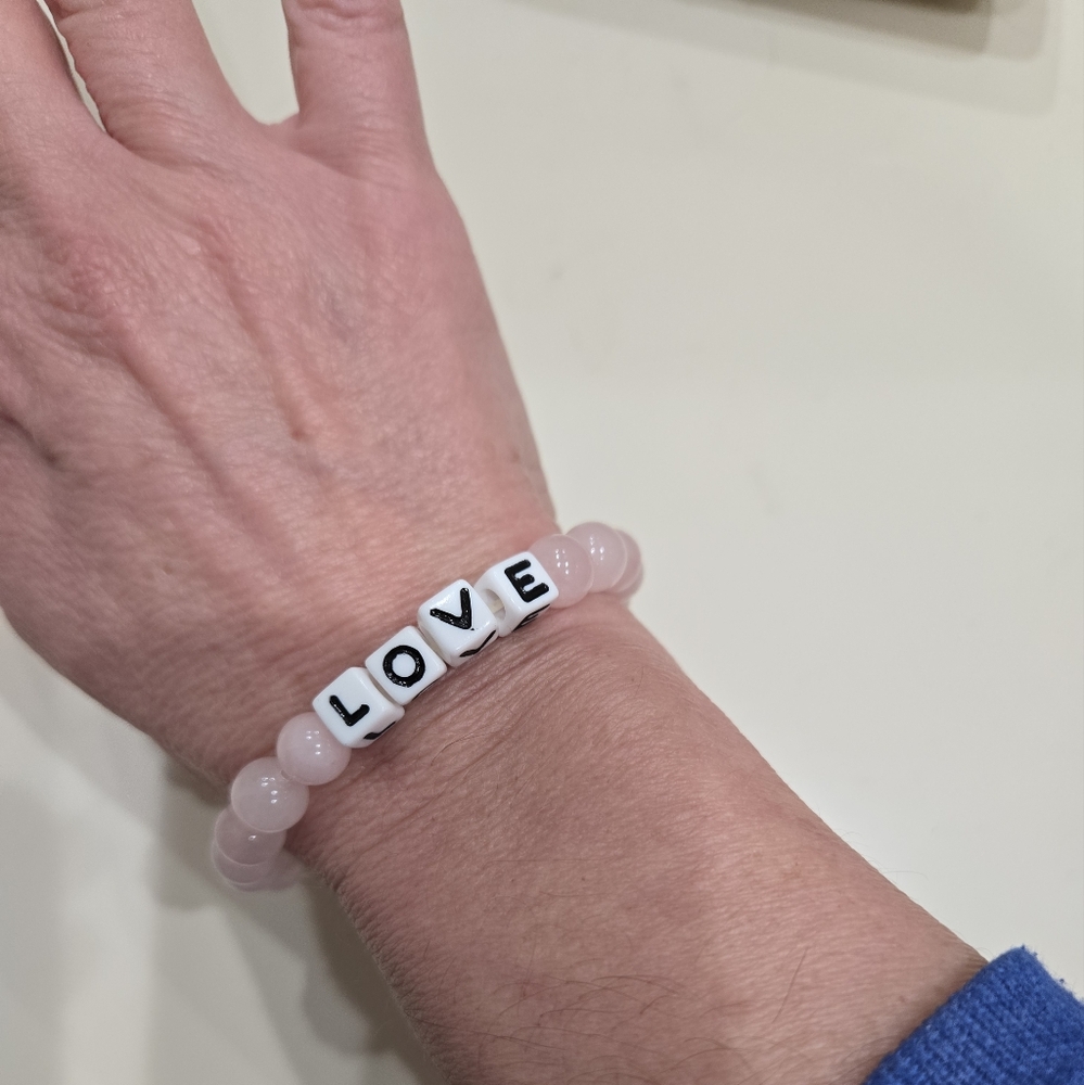 I AM LOVE rose quartz magik intention & healing bracelet